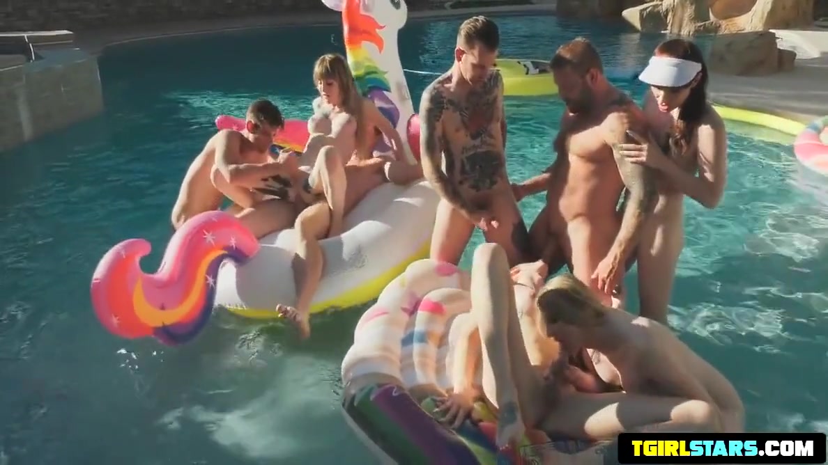 Casey Kisses, Lena Moon And Natalie Mars - Wild Barebacking Pool Party!