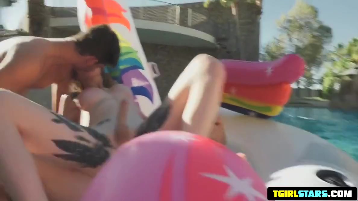 Casey Kisses, Lena Moon And Natalie Mars - Wild Barebacking Pool Party!