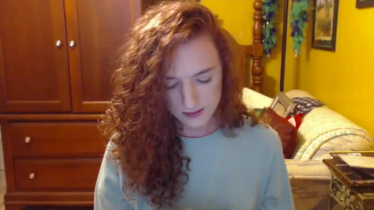 Big Dick Redhead Shemale Cums on Webcam