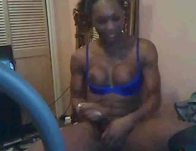 Amazing ebony ladyboy on cam