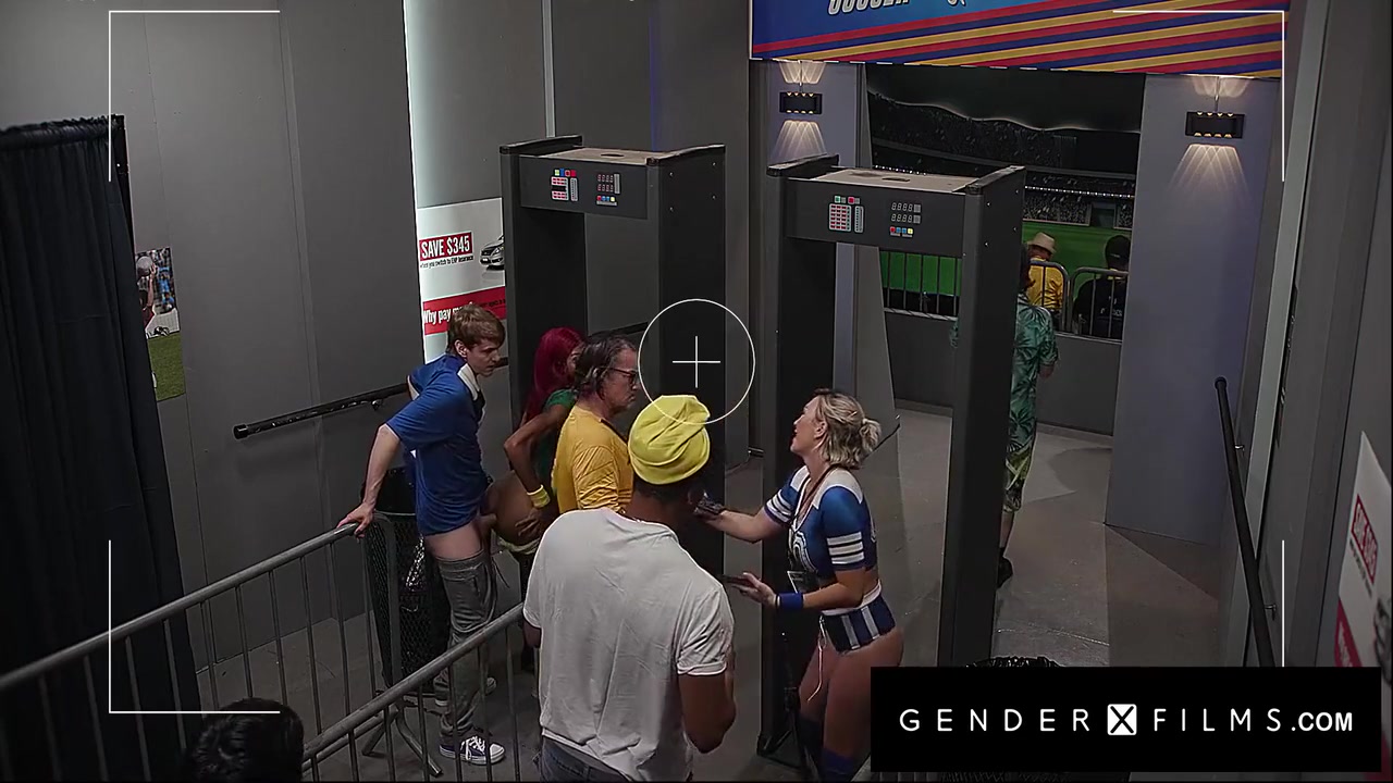 Adira Allure, Sage Roux And Leilani Li In Security Guards Ride Fan Dick At Soccer Game