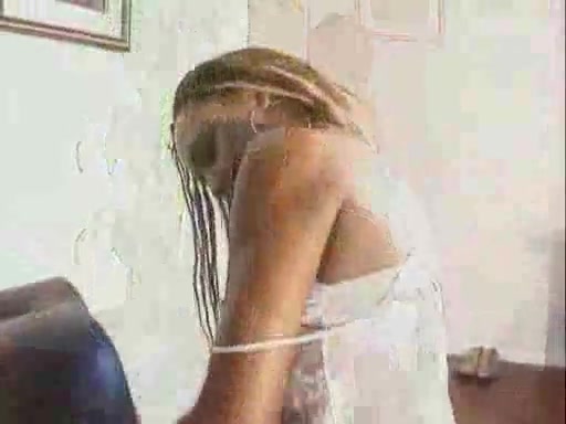 Latina Tranny In White Lingerie Toying Ass