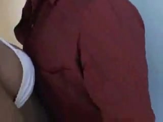 Blond TS with a piercing pleases two guys