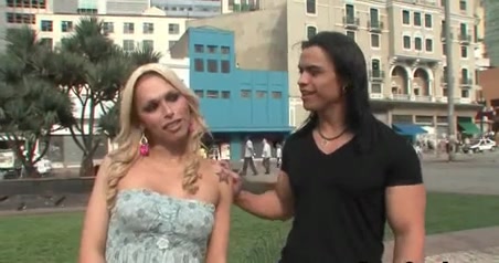 Busty blonde in lingerie gets creams on her tits