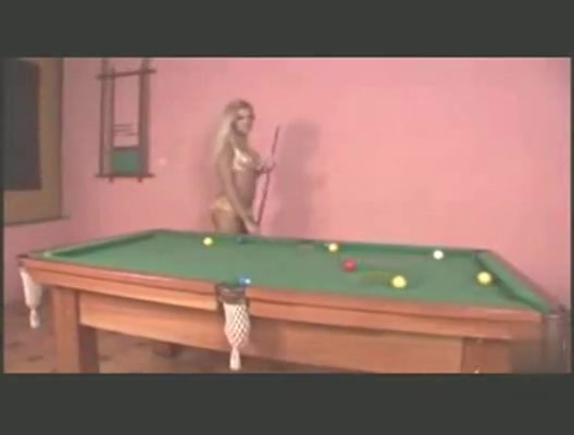 Sweet Blonde Splitted In Billiards