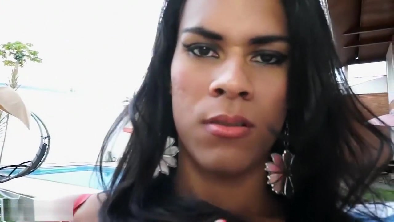 Big tits tranny from Brazil outdoor blowjob and butt fucking