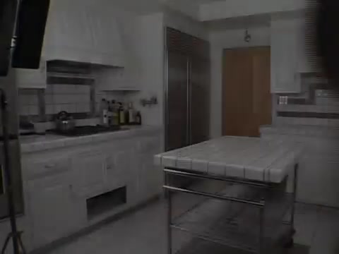 Busty perverted tranny makes sandwich with cum on kitchen