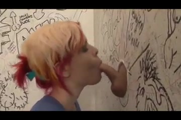 Girl sucks tranny