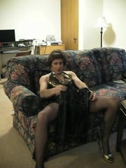 Horny CD alone at home