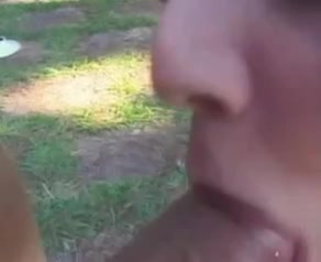 Slutty blonde TS outdoor fucking