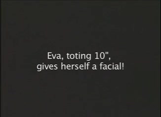 Busty TS frantically jacks off her prick to cum her face