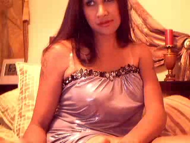 Horny shemale stripping and stroking on cam