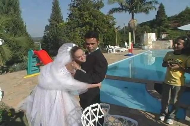 Wedding sex poolside
