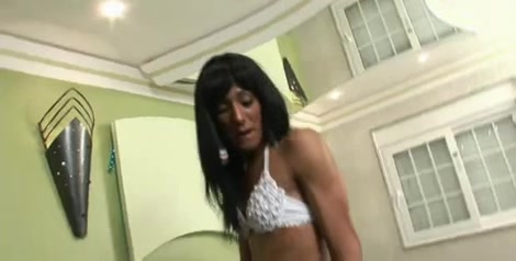 Latina brunette Tgirl is a super lover
