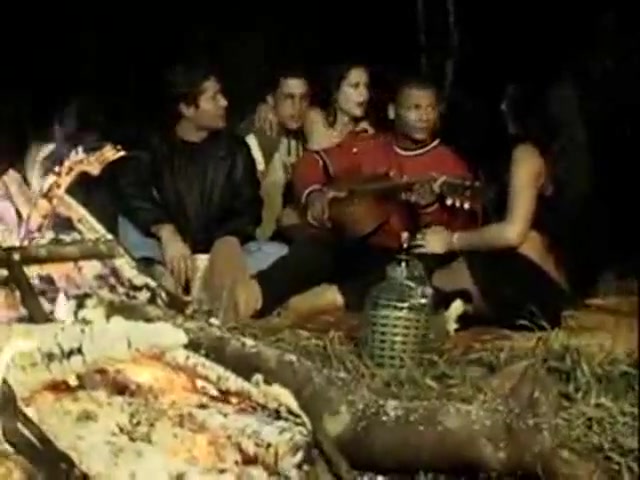 Devilish outdoor gangbang