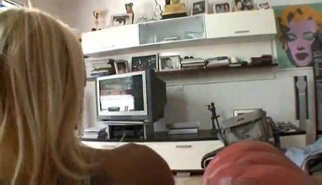 Blonde tranny and a lad fuck each other