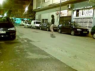 Half-Nude Tranny In The Street