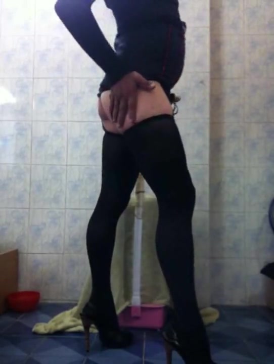 Masked crossdresser solo