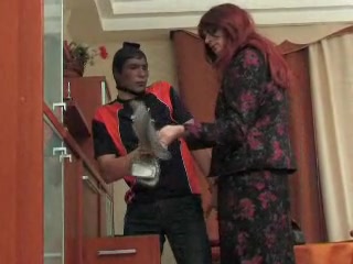 A robber fucked randy CD hostess