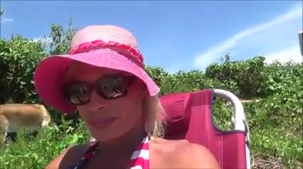 real sissy in in nature's garb beach in chastity and rosebud