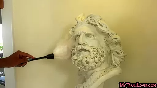 Pink hair trans maid in lingerie pounded from behind