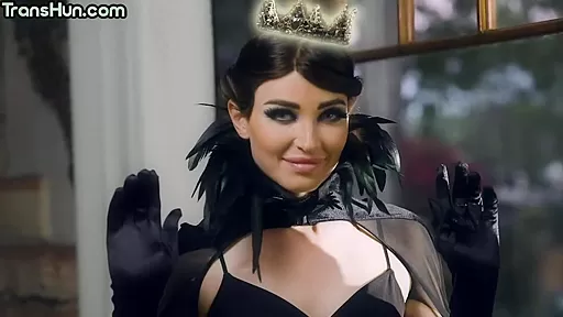 Trans with small boobs rimmed by assfucked babe in 3some