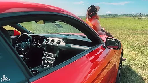 Cowgirl Cocklady Cums With Car