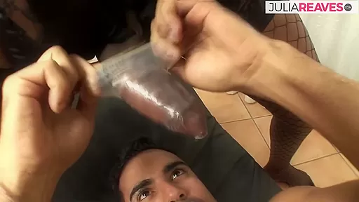 Horny Guy Cums While Sucking Cum Off Lovers Cock After Hard Fuck - HornyShemales