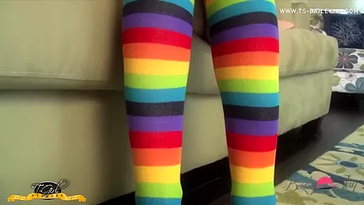 Bailey Jay In Teenage Tranny Showing Off Her Massive Cock And Sexy Feet