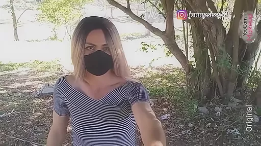 Sissy Walking Outdoor Public Park - Crossdresser Exhibitionism Public Cumshot