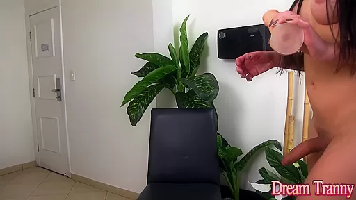 A Rubber Cock Jammed up Her Ass Makes Tgirl Julia Steinkopf Cum