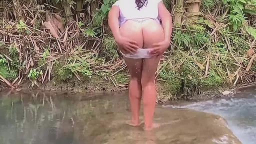 So Beautiful Shemale Taking A Bath Outdoor