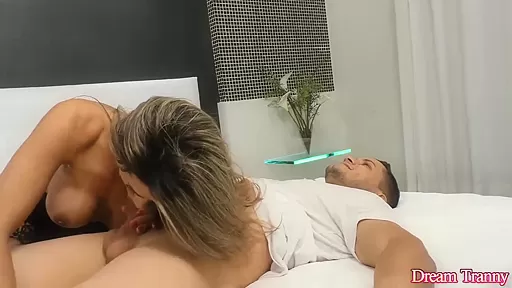 Amorous Shemale Janaina Carvalho Sucks on Some Man Meat