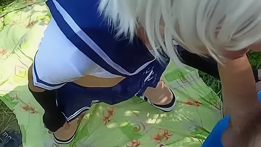 In Public Sissy Femboy Greedily Sucks Cock