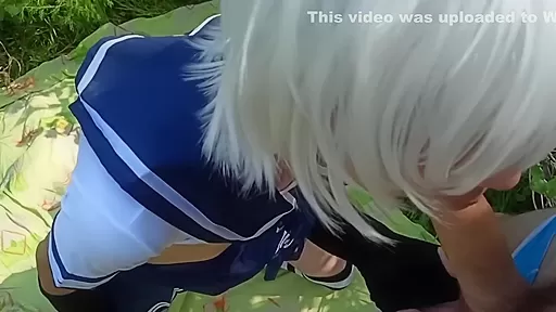 In Public Sissy Femboy Greedily Sucks Cock