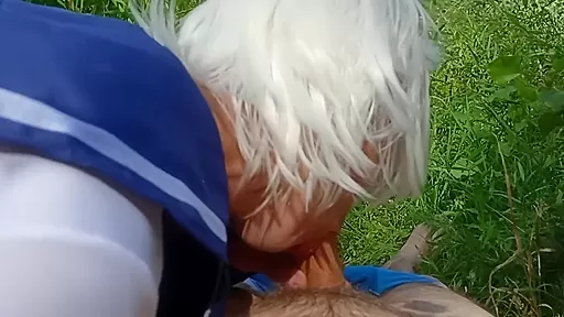 In Public Sissy Femboy Greedily Sucks Cock
