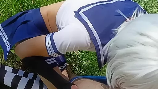 In Public Sissy Femboy Greedily Sucks Cock