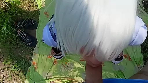 In Public Sissy Femboy Greedily Sucks Cock