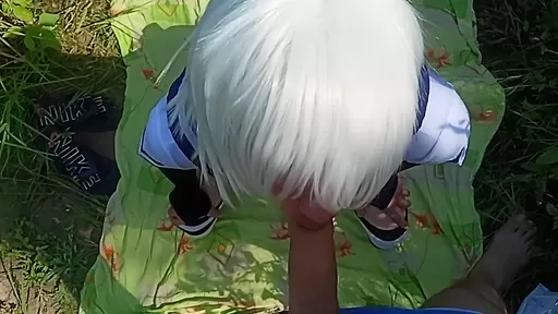 In Public Sissy Femboy Greedily Sucks Cock