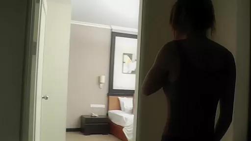 Redhead ladyboy with big tits gives her boyfriend a blowjob in bed