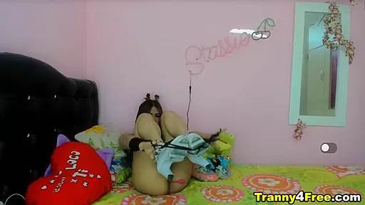 Naughty Tranny Babe Having A Masturbation Show