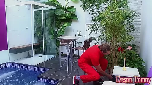 Naughty Transsexual Adrielhy Bronze and Her Gardener Fuck Each Other's Asses