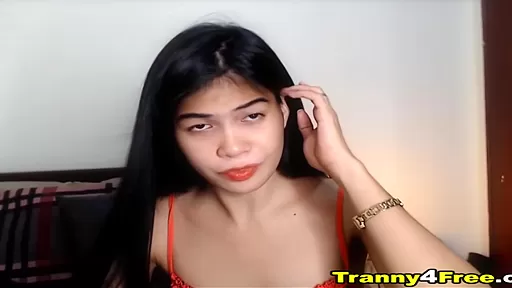 Pretty Tranny Pinay Babe Masturbating On Webcam