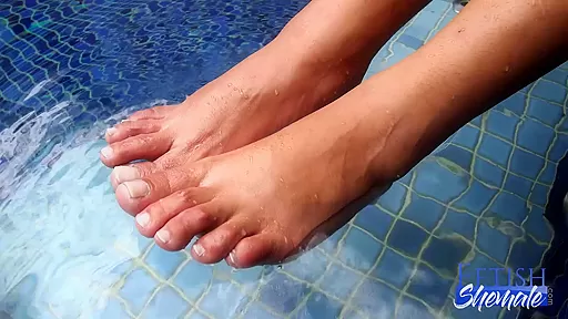 Ingrid Rubs her Tranny Feet