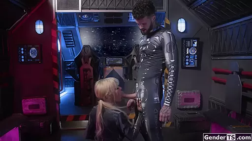 Big tit trans space captain Brittney Kade wants to suck cock