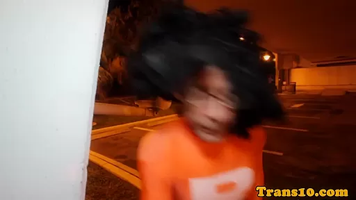 Glamcore tranny thanks superhero with her ass
