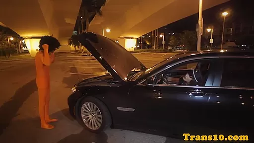 Glamcore tranny thanks superhero with her ass