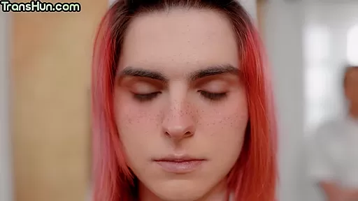 Transgender bitches fuck big titted MILF in threesome