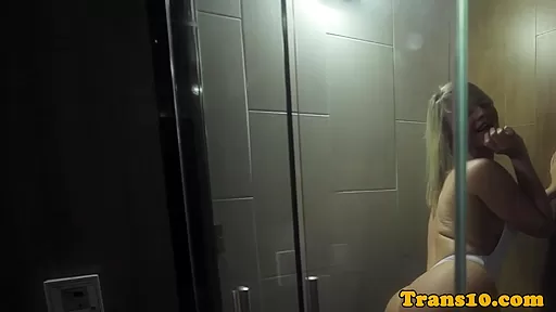 Bigbutt latina tranny posing in sexy onepiece
