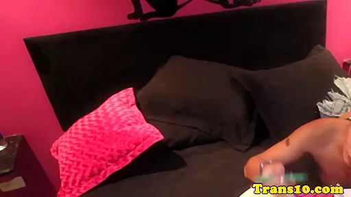 Petite latina tgirl getting ready for scene